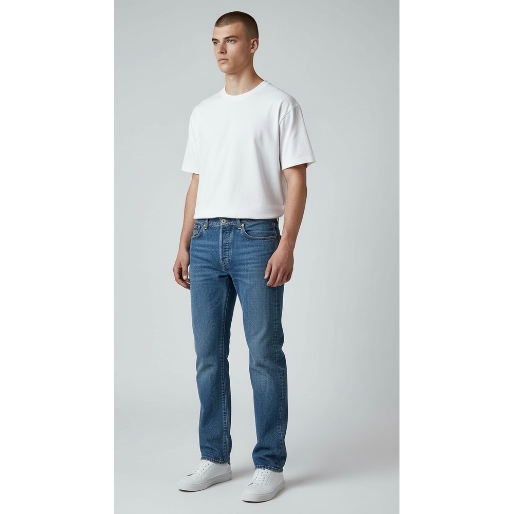 Levi Strauss 501 Jeans Mens W38 L34 Blue Wash Classic Fit Button Fly Denim